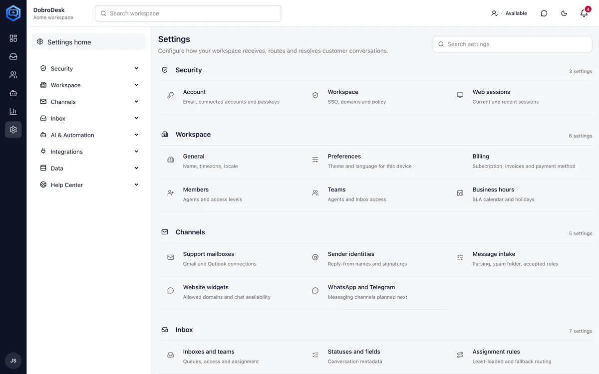 Give teammates separate accounts, scope access by role and keep AI evidence and human handoffs visible.